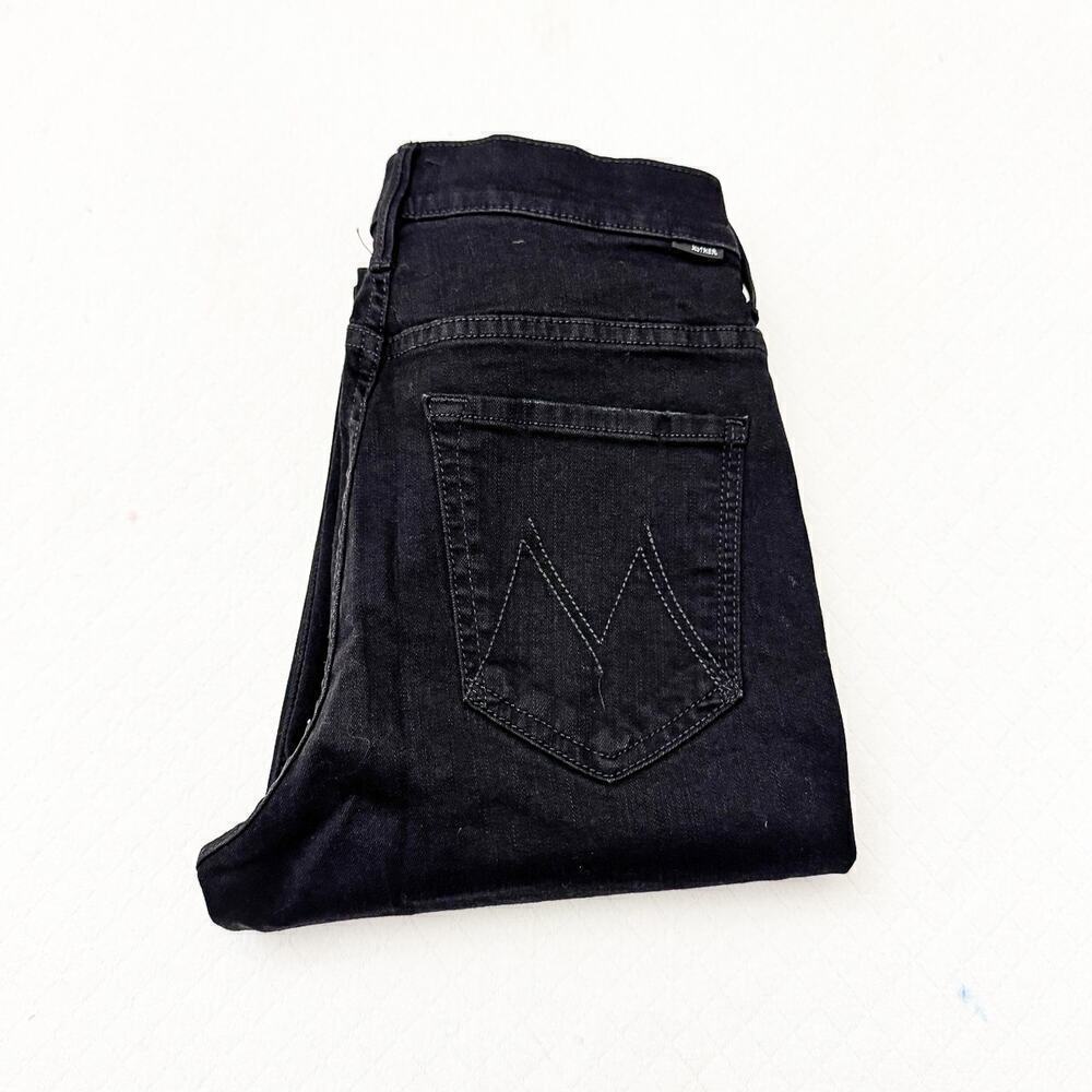 Mother Insider Crop Step Fray Guilty Racer Black Side Stripe Denim Jean Size 27